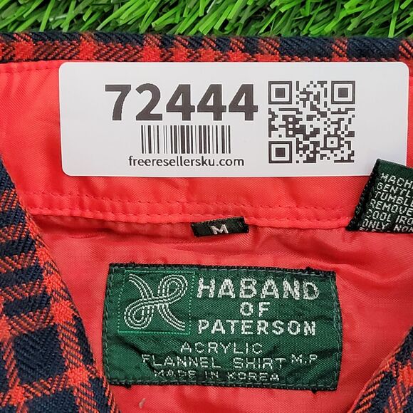 Vintage 80s Plaid Button Shirt Medium 21x29 Red - Picture 6 of 13